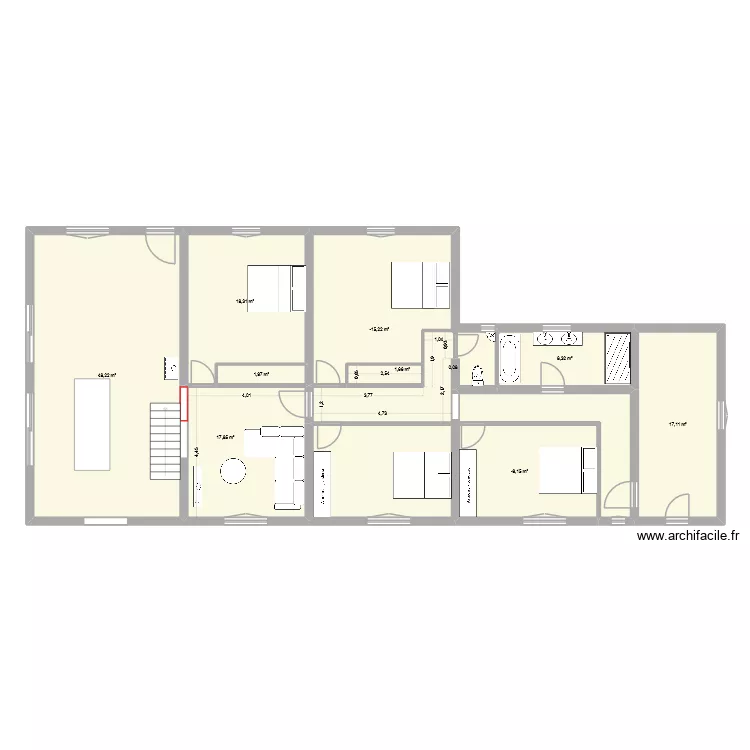ferme 3. Plan de 9  et 136 m²