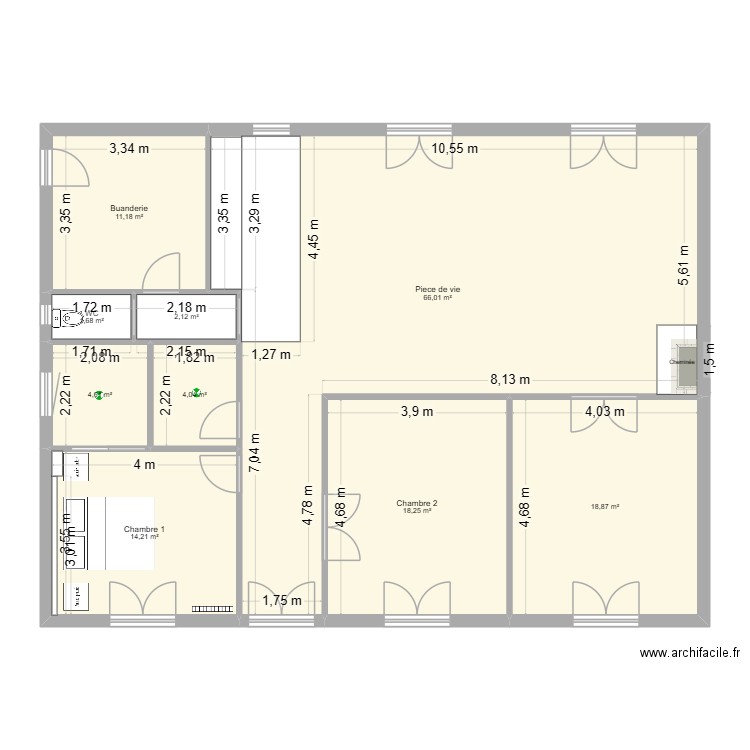 Maison modifie 1. Plan de 9 pièces et 141 m2