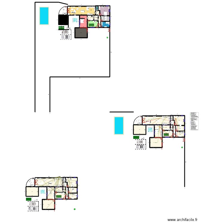 maison famille. Plan de 32 pièces et 586 m2