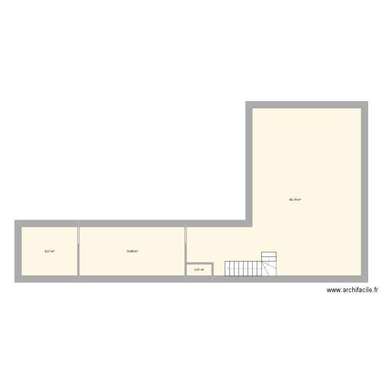 antoine emeline. Plan de 4 pièces et 89 m2