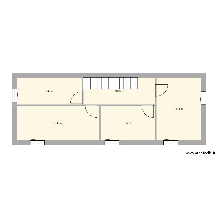 Plan etage new sans cote. Plan de 5 pièces et 54 m2