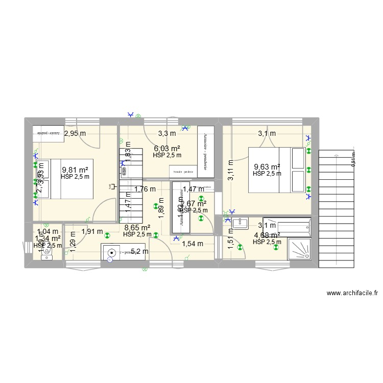 EYGLIERS - EXTENSION 4. Plan de 10 pièces et 101 m2