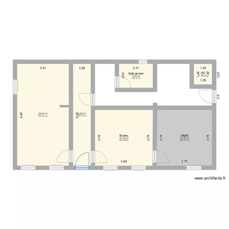 D&eacute;p&ocirc;t avant modifications. Plan de 