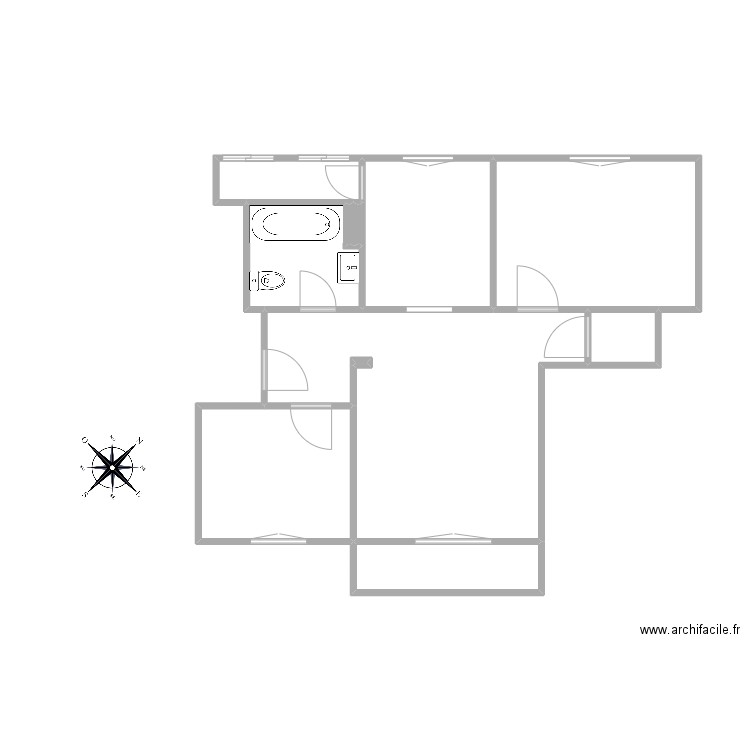 Plan Attouche. Plan de 11 pièces et 56 m2