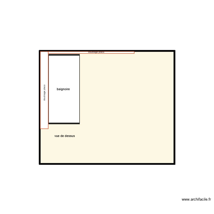Baignoire. Plan de 0 pièce et 0 m2