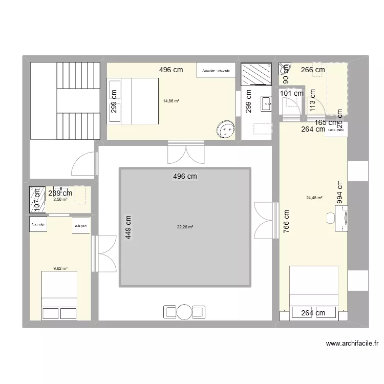 Riad etage bis. Plan de 