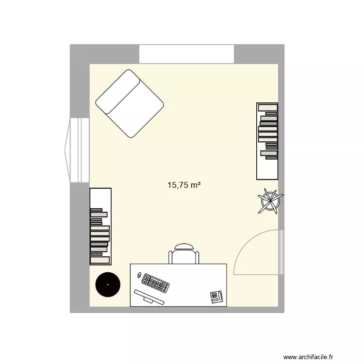 essai. Plan de 1  et 16 m²
