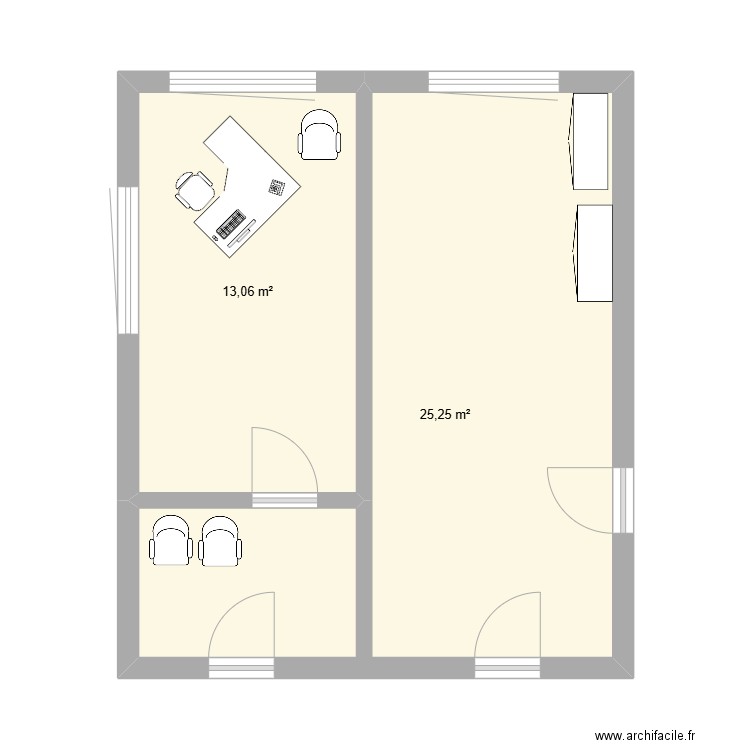 Annexe. Plan de 2 pièces et 38 m2