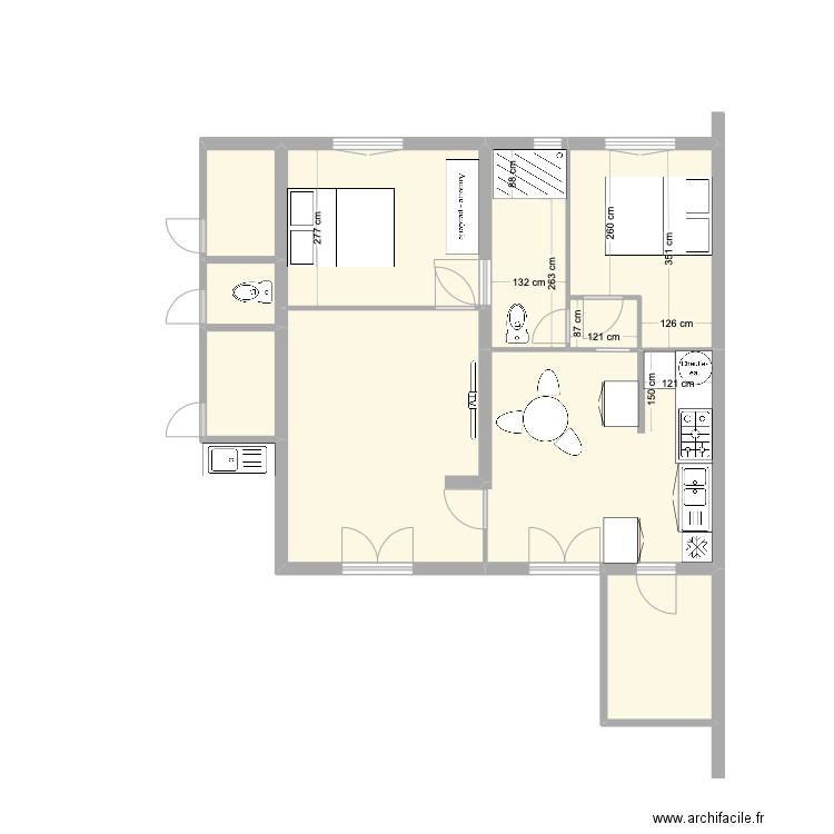 Sainte Marie cotes. Plan de 10 pièces et 63 m2