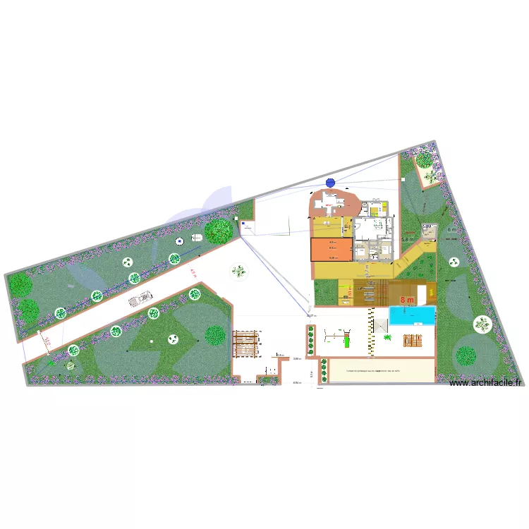 piano  ampiamento am&eacute;nagement ext&eacute;rieur avec changement piscine. Plan de 