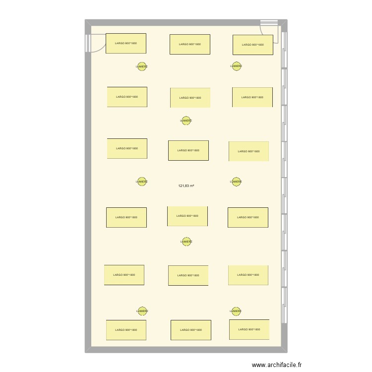 PUISEUX EN FRANCE - CANTINE PRIMAIRE. Plan de 1 pièce et 122 m2