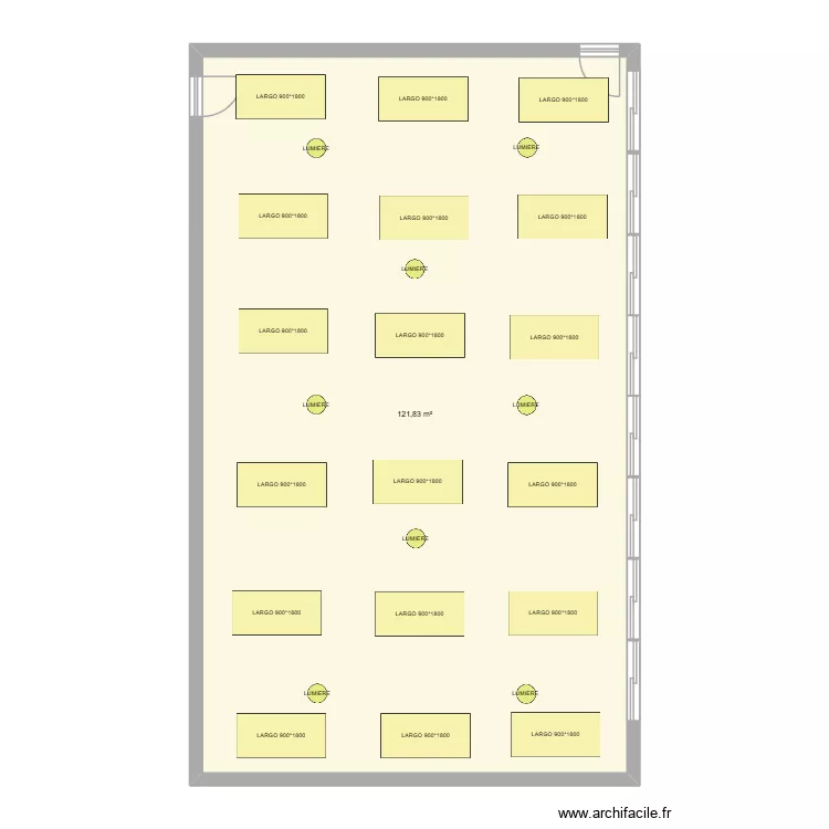 PUISEUX EN FRANCE - CANTINE PRIMAIRE. Plan de 1  et 122 m²