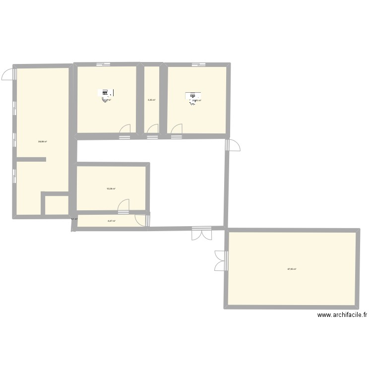 Bureau Basset-Giraudon. Plan de 8 pièces et 152 m2