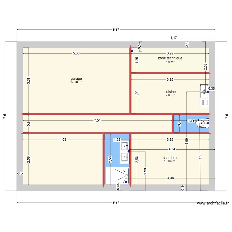 GARAGE. Plan de 