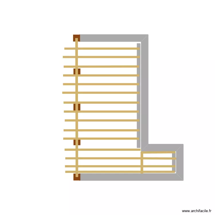 Terrasse studio. Plan de 