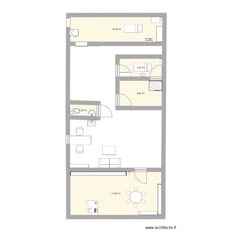 envie de nature etage. Plan de 5 pièces et 38 m2