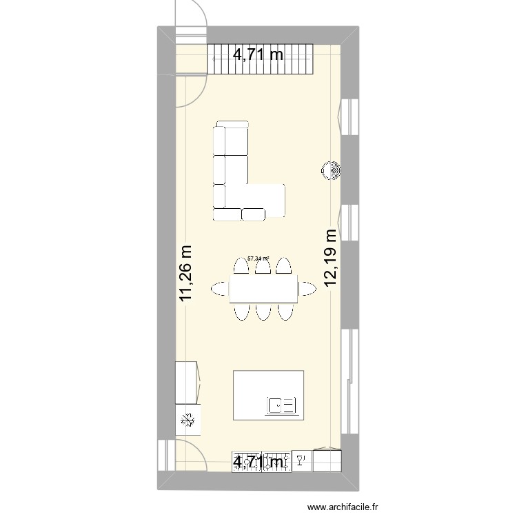 SALON CUISINE ARNAC-2. Plan de 0 pièce et 0 m2 SALON CUISINE ARNAC-2. Plan de 0 pièce et 0 m2