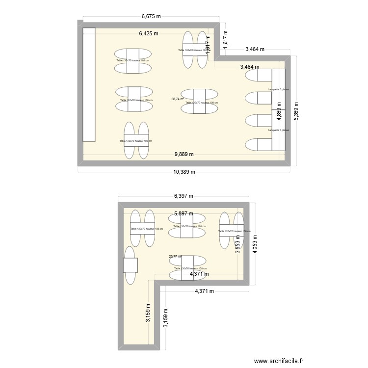 ambulance. Plan de 2 pièces et 85 m2