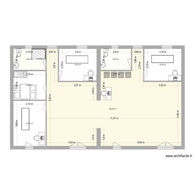 maison route de pont. Plan de 7 Pièces et 113 m² maison route de pont. Plan de 7 Pièces et 113 m²
