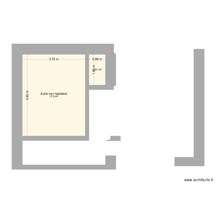 cabannes 4. Plan de 2 pièces et 20 m2