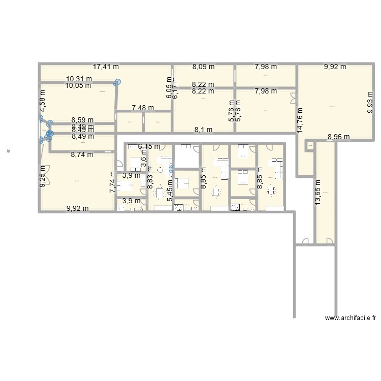 appart hotton. Plan de 23 pièces et 694 m2