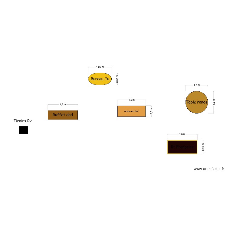 meubles. Plan de 0 pièce et 0 m2