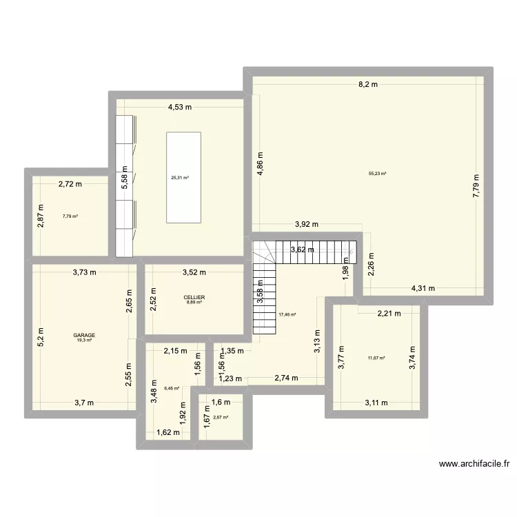PLAN 2. Plan de 9  et 155 m²