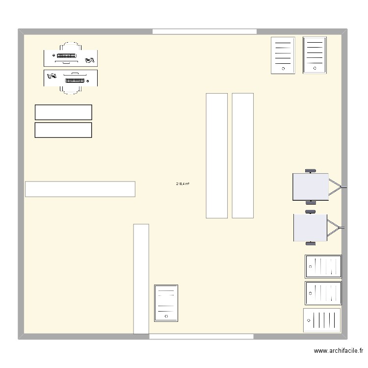 zone commande. Plan de 1 pièce et 218 m2