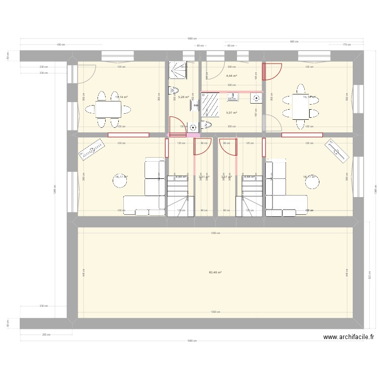 20240313 Projet Rénovation Mury MODIF TEST. Plan de 25 pièces et 314 m2