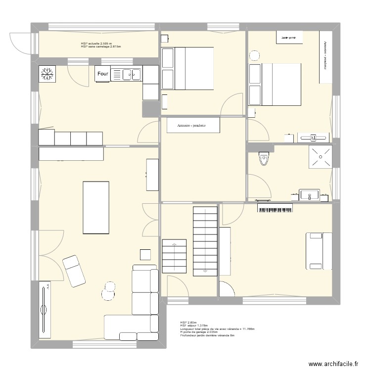 Maison Pfaffenheim aménagement provisoire. Plan de 11 pièces et 114 m2