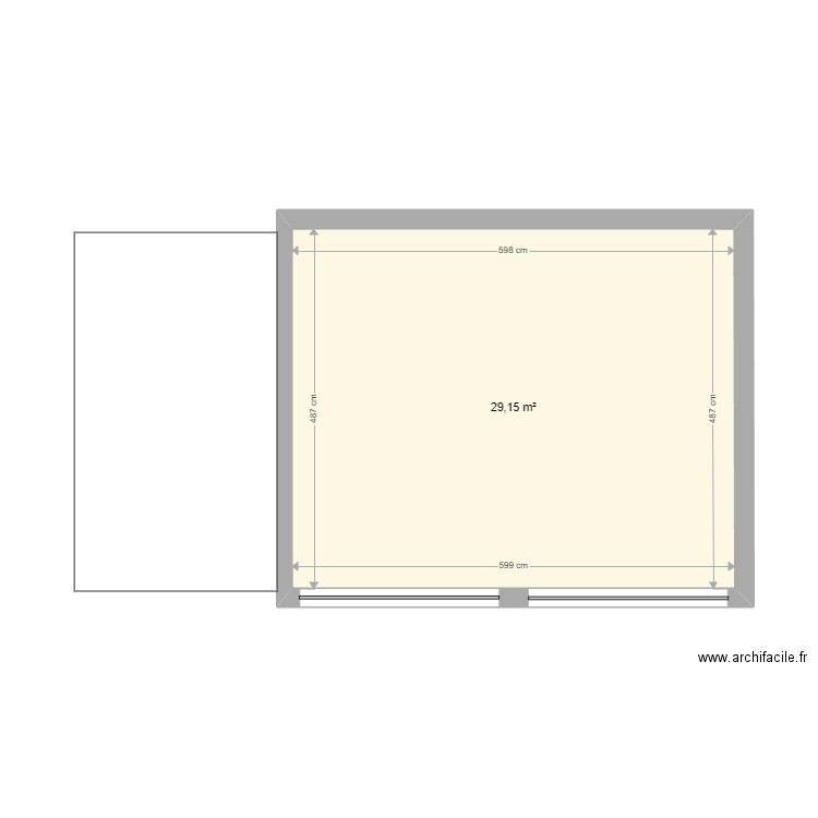 TINTIGNY niveaux. Plan de 1 pièce et 29 m2