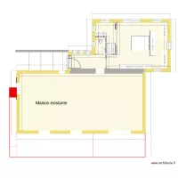 Extension + ext&eacute;rieur - sans escalier + Fen&egrave;tres - avec murs int&eacute;rieurs- V5