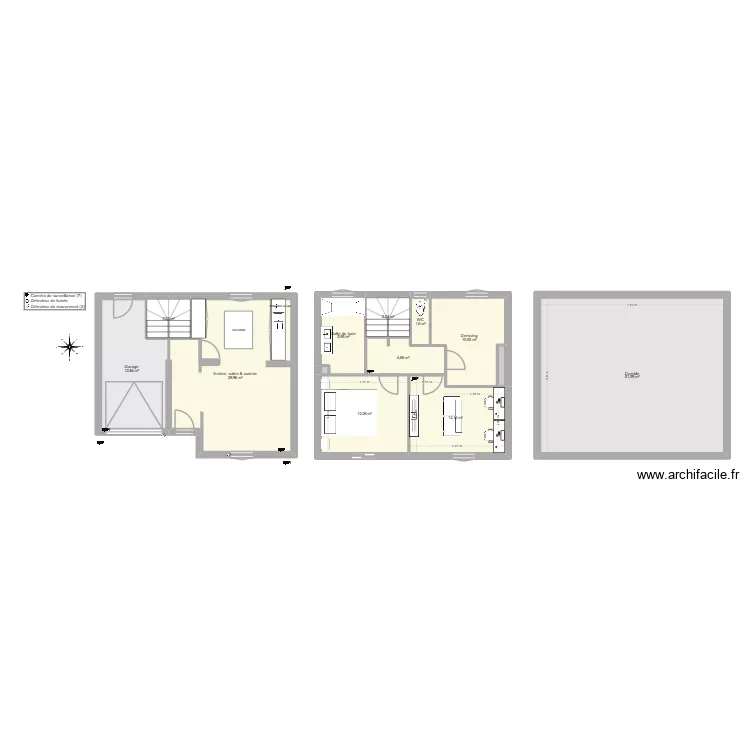 Plan final. Plan de 13  et 149 m²