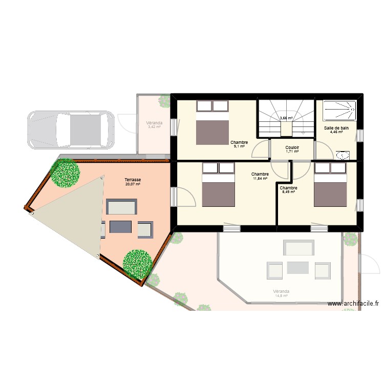 PLAN GARODEL. Plan de 21 pièces et 199 m2