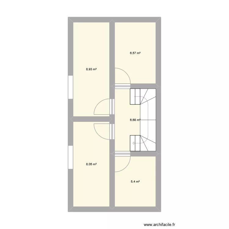 Etage maison Pierre. Plan de 5  et 36 m²
