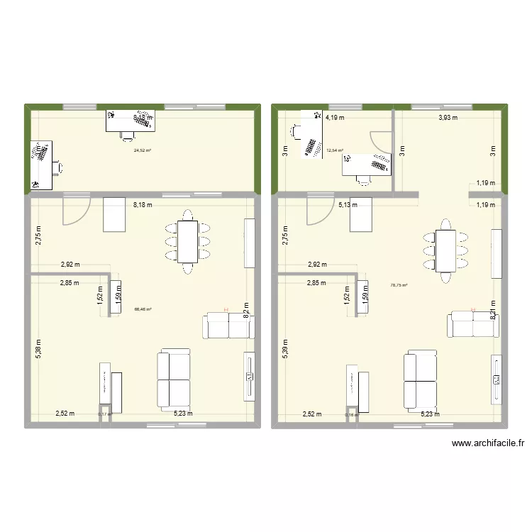 Maison Villiers + Extension avec Bureau. Plan de 6 et 183 m² Maison Villiers + Extension avec Bureau. Plan de 6 et 183 m²