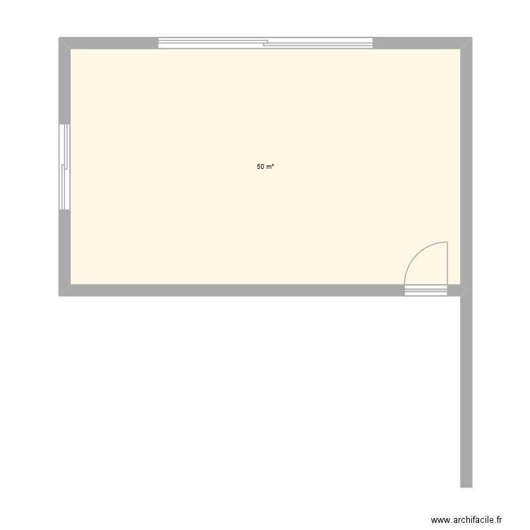 salon de l'équilibre. Plan de 1 pièce et 50 m2