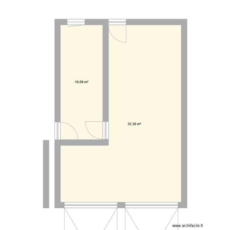 garage2. Plan de 2 pièces et 42 m2