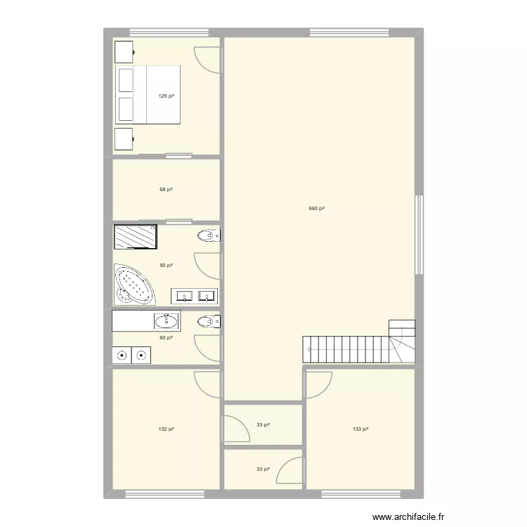 terrain3. Plan de 9  et 124 m²