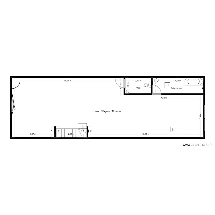 EL BALI RDC EX. Plan de 3  et 96 m²