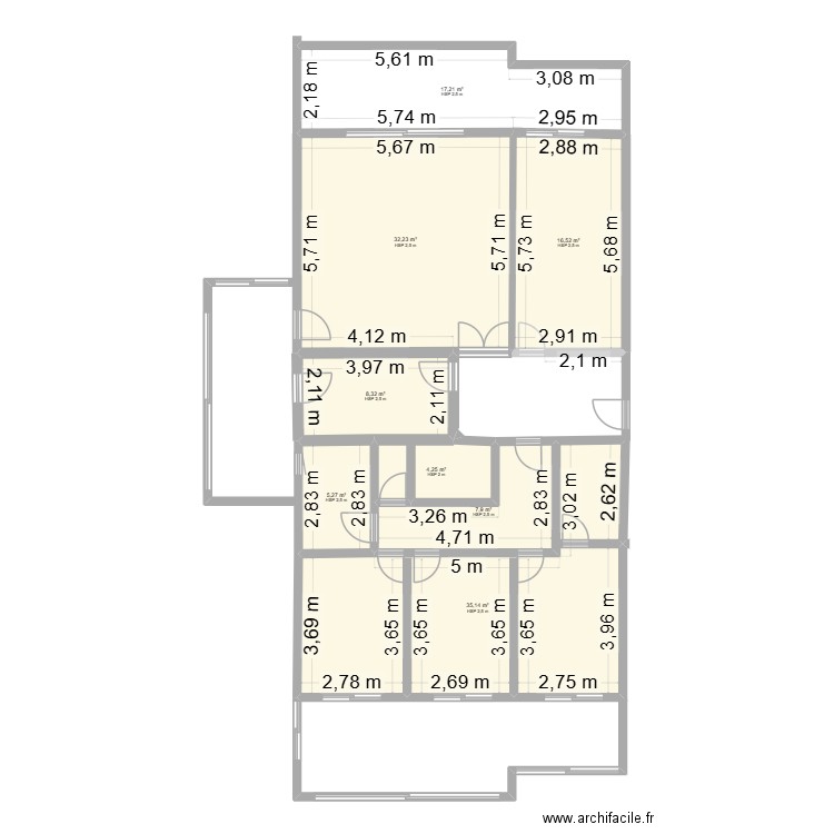 Appartement AguileraV1. Plan de 8 pièces et 127 m2