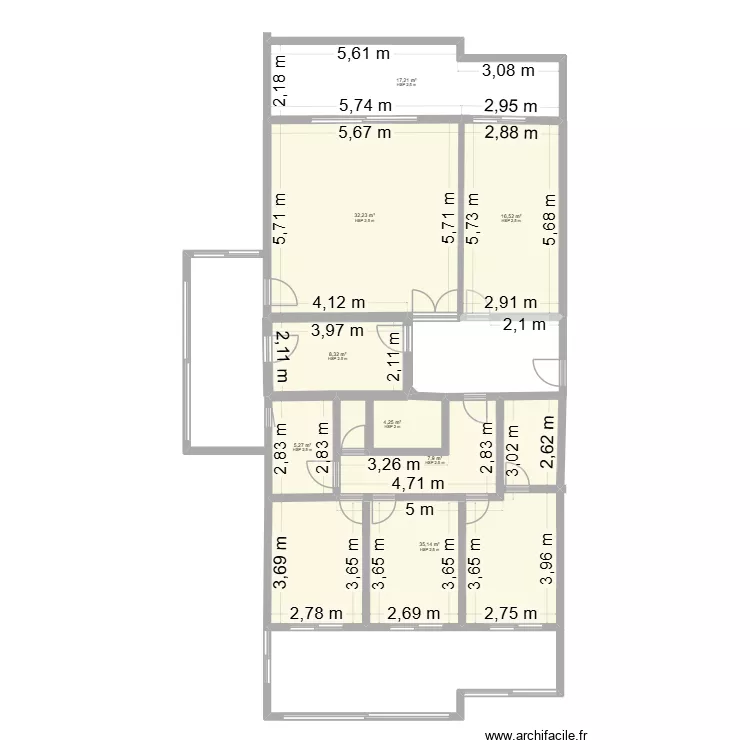 Appartement AguileraV1. Plan de 8 pièces et 127 m²
