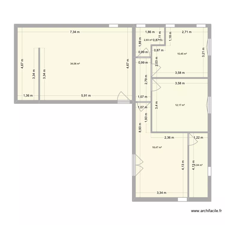 plan. Plan de 6 Pièces et 83 m² plan. Plan de 6 Pièces et 83 m²