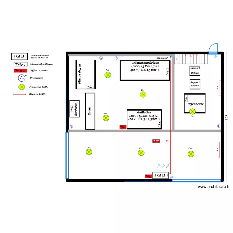 BOURGEOIS atelier zinguerie / 3D. Plan de 1 et 166 m² BOURGEOIS atelier zinguerie / 3D. Plan de 1 et 166 m²