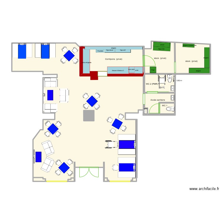 Bar Esport - V3. Plan de 13 pièces et 117 m2