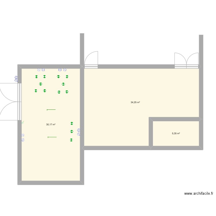 Boiron. Plan de 3 pièces et 70 m2