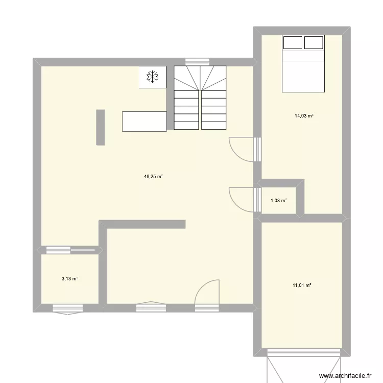 Maison Valmante. Plan de 5  et 78 m²
