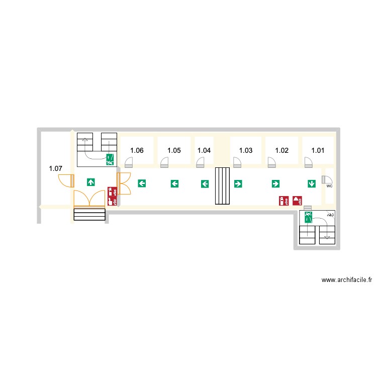  Sacré Coeur de Stockel - Vieux bâtiment - Etage 1. Plan de 9 pièces et 5 m2