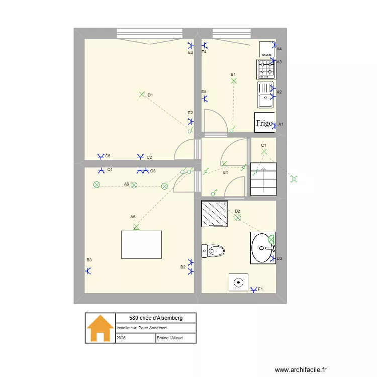 2éme étage Braine. Plan de 5 et 40 m² 2éme étage Braine. Plan de 5 et 40 m²