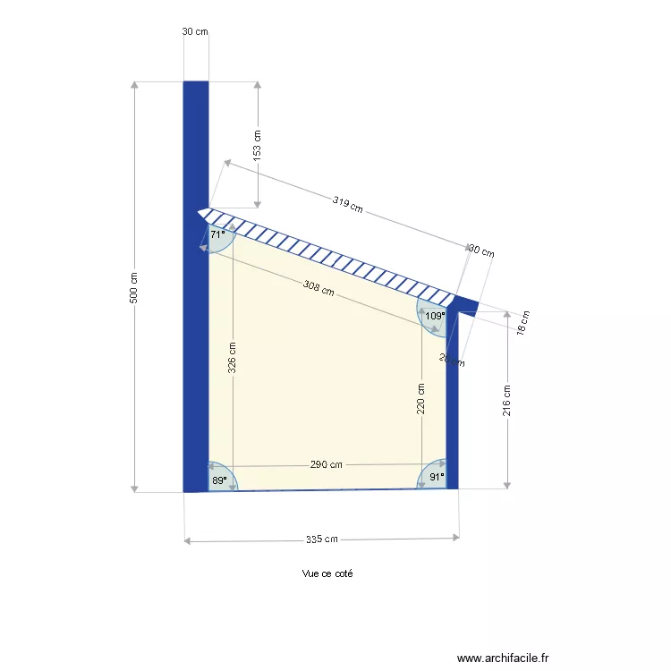 Abri à vélos-vue de côté. Plan de 1 et 8 m² Abri à vélos-vue de côté. Plan de 1 et 8 m²